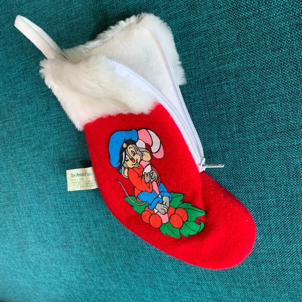 Vintage An American Tail Christmas Stocking Sears / McDonald’s toy from 1986